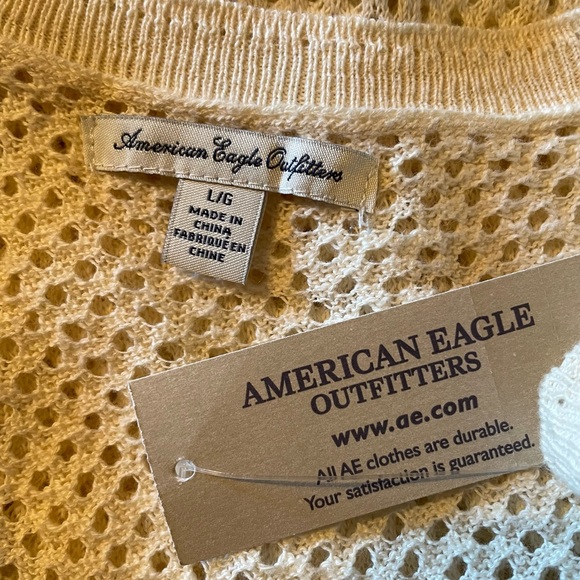 American Eagle Outfitters M Cotton Ivory Knit Sleeveless Sweater Top Set 54485 - Picture 9 of 11